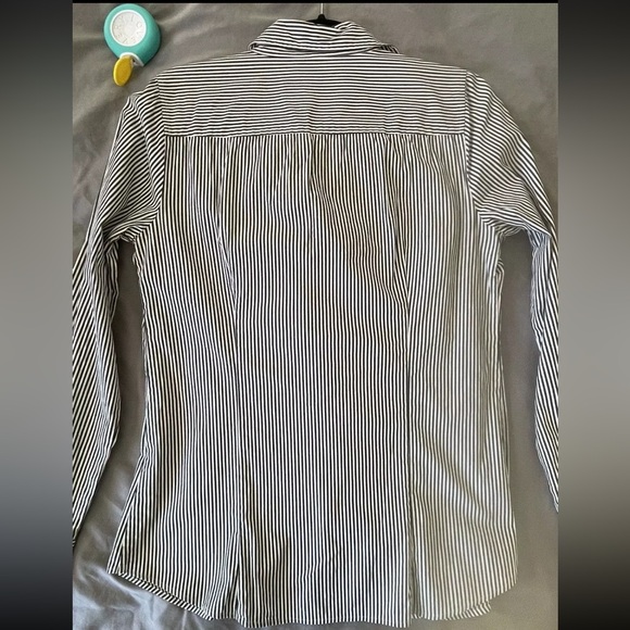 J.Crew Haberdashery Black and White Striped Button Up - size medium tall - Picture 10 of 11